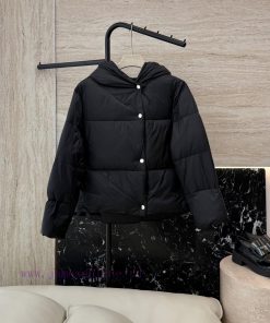 AH735 New Down Jacket ️Max Mara Hooded 90% White Goose Down Long Sleeved Short Down Jacket Bl 4lpo3s2l