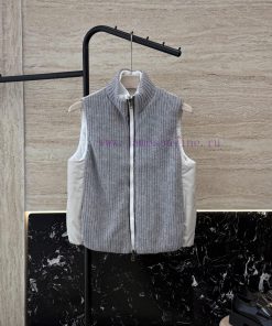 29317 New Vest ️BC Double-sided 100% Cashmere Spliced Knitted Cotton Vest White Gray SMLUpdat qus6wswp