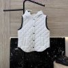 QGL029 New Vest ️BC Diamond Grid Chain Decoration With Hat Cotton Vest White Apricot Coffee S v6x7calp