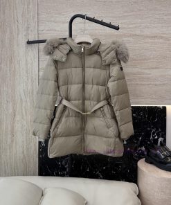 AH708 New Down Jacket ️Burberry Detachable Fox Fur Neck Short With Belt 90% White Goose D 5eox23bg