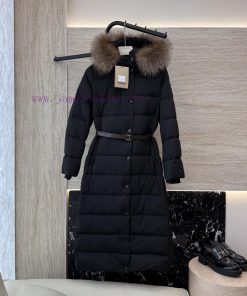AH711 New Down Jacket ️Burberry Detachable Fox Fur Collar Long Style With Belt 90% White x35vvy3n