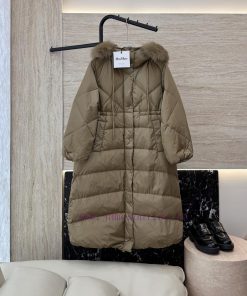 AH737 New Down Jacket ️Max Mara Oversized Fur Collar Slimming Super Long Style 90% White Goos t0tiju1a
