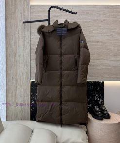AH718 New Down Jacket ️PRADA Triangle Logo Long Fox Hair Collar 90% White Goose Down Jacket W drtcly0q