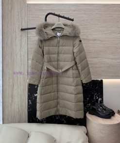 AH709 New Down Jacket ️Burberry Detachable Fox Fur Collar Long With Belt 90% White Goose 7ziymnap