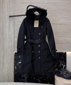 AH701 New Down Jacket ️Burberry Detachable Fox Fur Collar Long Double Breasted Classic 90 k9yk9ok4