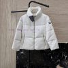 AH721 New Down Jacket ️Prada Triangle Logo 90% White Goose Down Stand Up Collar Short Style Long 9sdq50hq