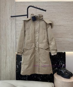 AH713 New Down Jacket ️PRADA Oversized Fox Fur Collar Waist Cinching And Slimming Style 90% W c44a0ulp