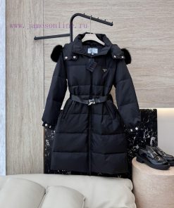 AH712 New Down Jacket ️PRADA Oversized Fox Fur Collar Waist Cinching And Slimming Style 90% W 75gvyl2b