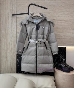 AH712 New Down Jacket ️PRADA Oversized Fox Fur Collar Waist Cinching And Slimming Style 90% W 0jdihoyi