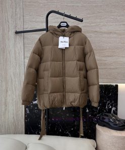 M8527 New Down Jacket ️Max Mara 90% White Goose Down Mid Length Loose Down Jacket In Beige Br ynem5mzi