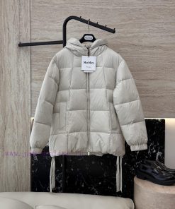 M8527 New Down Jacket ️Max Mara 90% White Goose Down Mid Length Loose Down Jacket In Beige Br 4a641axc