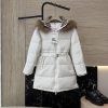 B8507 New Down Jacket ️Burberry Oversized Raccoon Fur Collar With Waistband 90% White Goo sqq1hikh