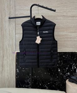 D-166 New Down Jacket ️Miu Miu Top Edition 90% White Duck Down Thin Down Vest Black Navy XS/S e9gu82eu