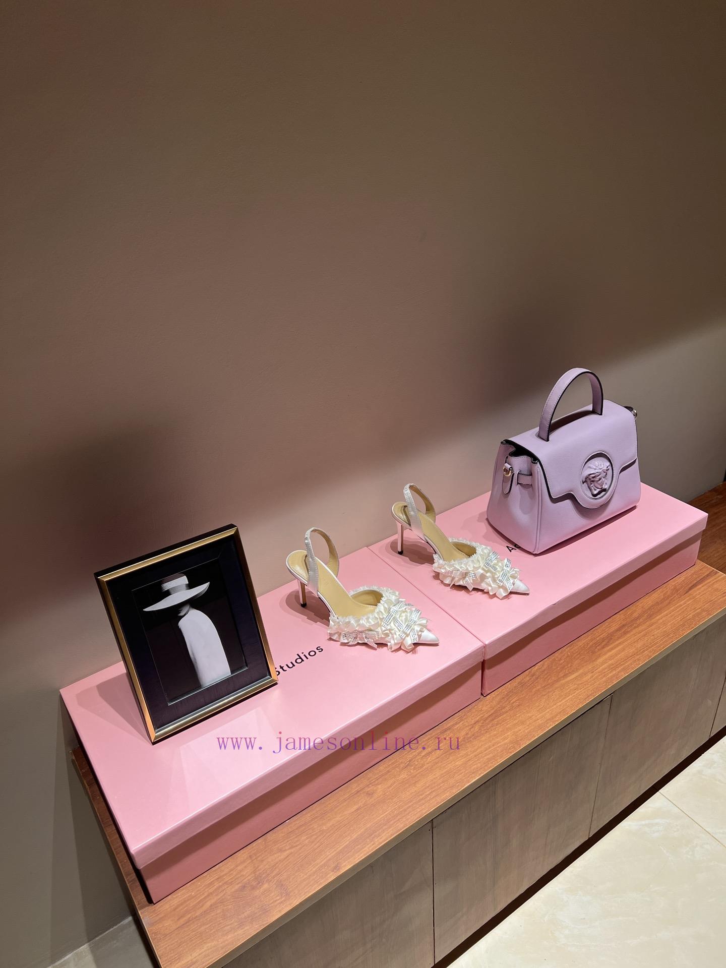 The Most2024 Early Spring Lace And Crystal Lace High-heeled SandalsExquisite Princess Shoes Non r2greanb - Image 2