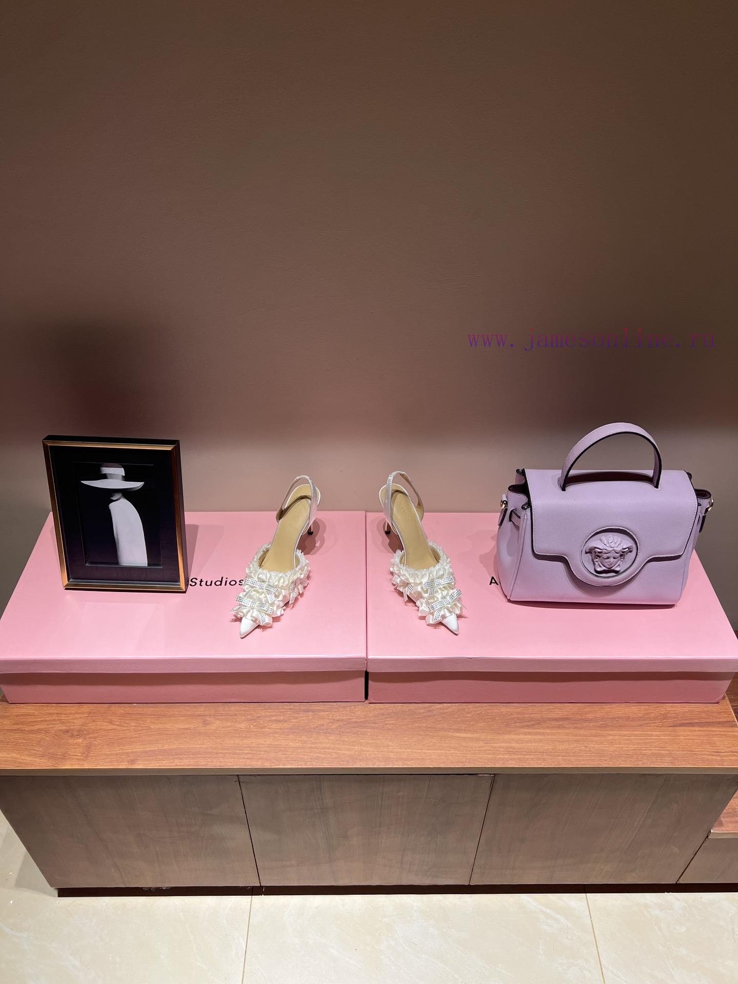 The Most2024 Early Spring Lace And Crystal Lace High-heeled SandalsExquisite Princess Shoes Non r2greanb - Image 4