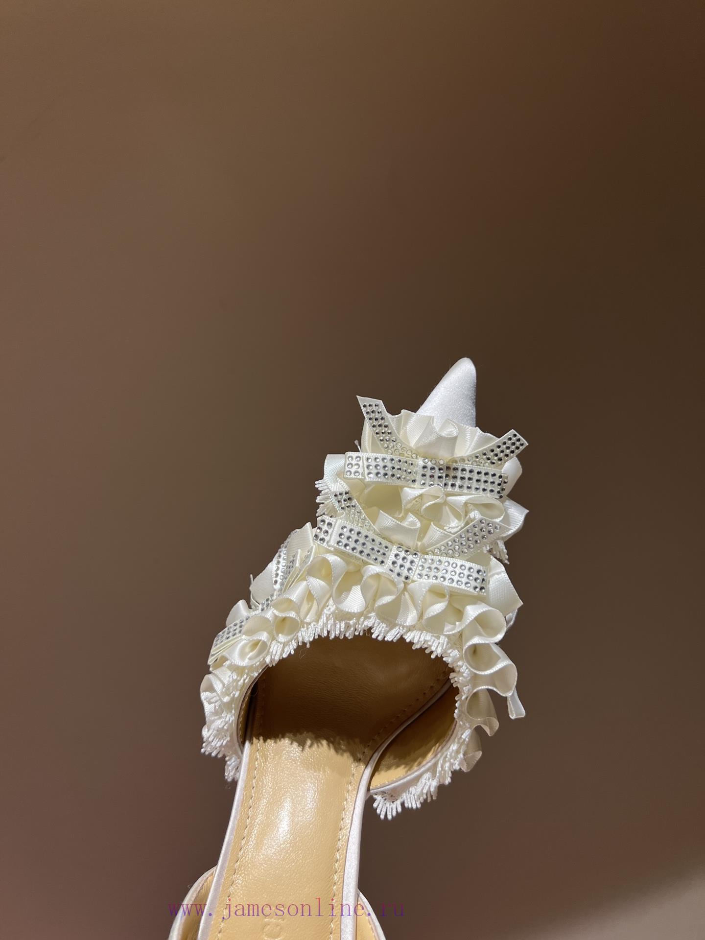 The Most2024 Early Spring Lace And Crystal Lace High-heeled SandalsExquisite Princess Shoes Non r2greanb - Image 5