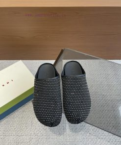Top Quality Marn * Ss24 New Arrival~Mani Spring/Summer New Products | Mesh Bead Baotou Slippers pozpnz25