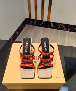 Versace Versace 𝟐𝟎𝟐𝟒/𝐒𝐒 Medusa Bow High Heels Slippers With Medusa Bow Decoration On The Front_ mos0hny5