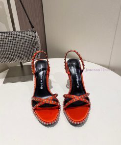 Alexander Wang Spring/Summer King High Quality High Heel Sandals Original Logo With White Lette ih55ovw0