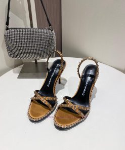Alexander Wang Spring/Summer King High Quality High Heel Sandals Original Logo With White Lette lbr8szop