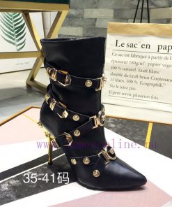 35-42 YardsVersace Fashionable High-heeled Short Boots Made Of All Cowhide Fabric And Lined Wit m4yuvq7i