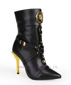 35-42 YardsVersace Fashionable High-heeled Short Boots Made Of Cowhide Fabric With Full Sheepsk yauk16ez