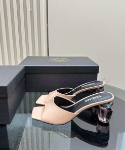 Top TierMilan Fashion Show Transparent Perfume Crystal Coarse Heel High Heel SandalsTransparent uqgnoukw