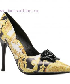 35-42 Sizes Rubber Sole Genuine Leather Sole 300Versace Printed High Heels Made Of Cowhide Prin gxmsiaeo