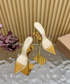 Gianvito Rossi 2024 Classic Pointed PVC Film High Heels Half Drag————————————Its Appearance Is cnd00i3c