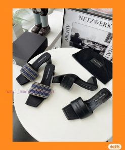 Alexander WangSummer SlippersSquare Head With Thick Heel Featuring A Prominent Raised And Reces o9d8mdsi