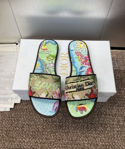 Dior 2025 Spring/Summer New DWAY Flat Bottom One Word Drag Jelly Color Women's Shoes CD Letter dsmy8rnk