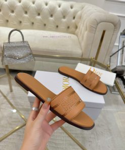 Dior's New Leather Surface Sheepskin Lining Embroidery Process 5 Colors Optional Sizes 35-42 Ru wt55atj2