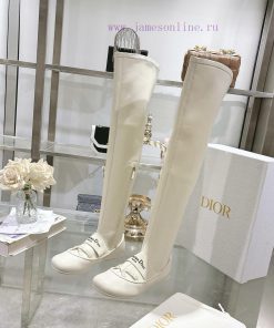 Dior 25 Autumn/Winter New Punk Style Flat Bottom Rubber Elastic High Barrel Knight Women's Long 1yegibz7