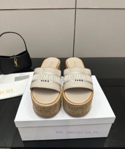 Dior 2025 Spring/Summer New Dway Jelly Slope Heel Women's Shoes CD Letter Logo Stereoscopic Emb 86j9soo1