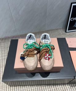 Top TierMiumiu 2025 Vs Latest Popular Casual Shoe SeriesColor Blocked Windmill Buckle Casual Sh ic200c4m