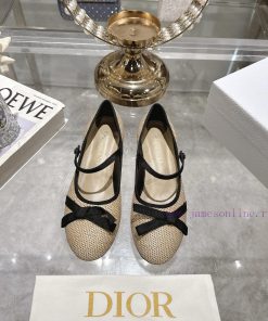Dior 25ss Autumn/Winter New Bow Flat Ballet ShoesThe Silk Bow Shoes Are So Well BehavedBallet S 57wtd26o
