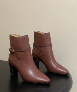 Loro Piana 115s Autumn/Winter New Collection Felicity Ankle Boots Pointed Buckle High Heels Sho hywvtsia