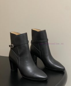 Loro Piana 115s Autumn/Winter New Collection Felicity Ankle Boots Pointed Buckle High Heels Sho iczd11ok