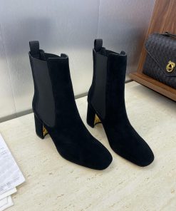 Dior 2025 Autumn/Winter New D-Art Series Coarse Heel Chelsea Women's Boots Star Same CD Letter 4dpgruqn