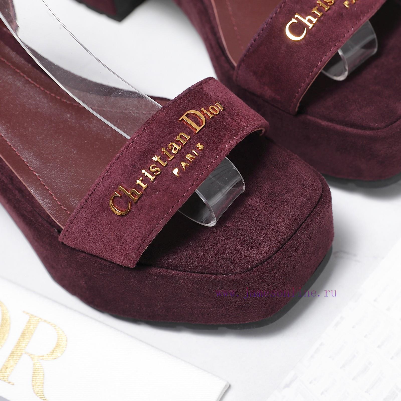 Purchasing LevelDior Spring/Summer Fashion Show New One Word Strap Water Platform Sandals Class tntws506 - Image 3