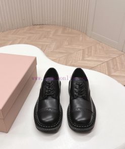 MiuMiu Miu 2025 Autumn/Winter New British Style Small Leather Shoes3.5cm Thick And Easy To Walk 96r9caz5