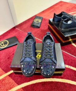╔ Low Cut Front Drill Nail Navy Stripe Style ╗️Top Tier Customized Version 2025 𝐬𝐬𝑪𝒉𝒓𝒊𝒔𝒕𝒊𝒂𝒏 𝑳𝒐𝒖 thctmmmj
