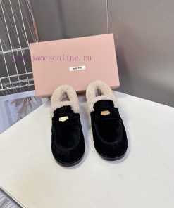 Miu Miu Autumn And Winter Coin Loafers Hairy Shoes With A Lot Of Stars Fashion Bloggers And Gra kxvompoe