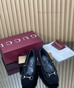 GuCC High End Boutique 2025 Early Autumn Series New Flat Wool Ballet Shoes 🩰 Merino Wool Single ezuct810