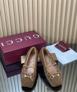GuCC High End Boutique 2025 Early Autumn Series New Flat Wool Ballet Shoes 🩰 Merino Wool Single ljowz0nr