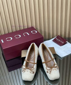 GuCC High End Boutique 2025 Early Autumn Series New Flat Wool Ballet Shoes 🩰 Merino Wool Single ynts6r19