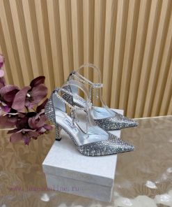 New Jimmy Choo/Jimmy Zhou Heavy Industries Diamond Face Pointed High Heel Chain High Heel Sanda n09vwfpc