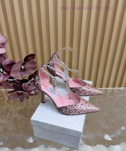 New Jimmy Choo/Jimmy Zhou Heavy Industries Diamond Face Pointed High Heel Chain High Heel Sanda agca3lym